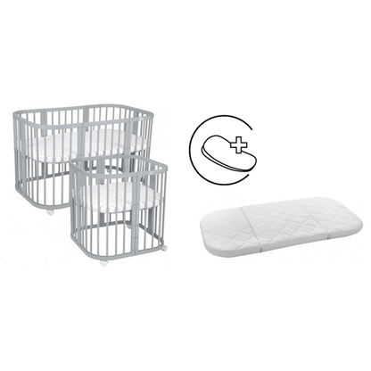 Meegroeibedje – Wieg – Ledikant – Peuterbed – Speelhuis – Beukenhout – Watergedragen Olie – Inclusief Comfortabele Grafiet Matras