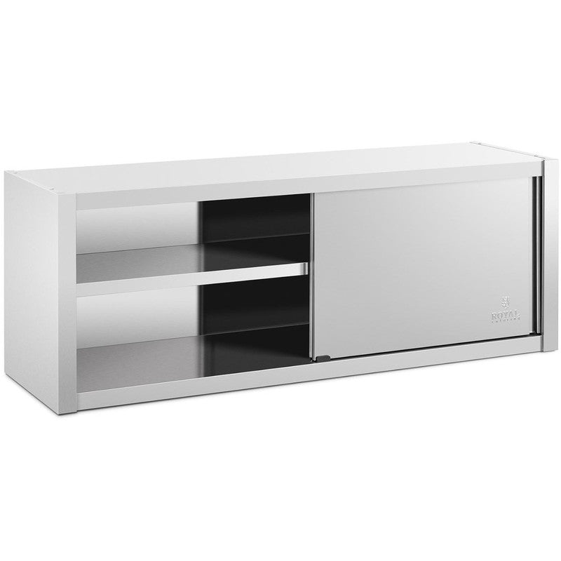Keukenwandkast – Wandkast – Opbergkast – Keukenkast – Wandmontagekast – Roestvrij Staal – Schuifdeuren – 160x45x60 cm – 60 kg Draagkracht