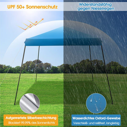 Pop-up Paviljoen – Tuinpaviljoen – Partytent – Overkapping – Pergola – Met Muggennet – UV Bescherming 50+ – 3x3 Meter – Inklapbaar – Met Zandzakken – Blauw