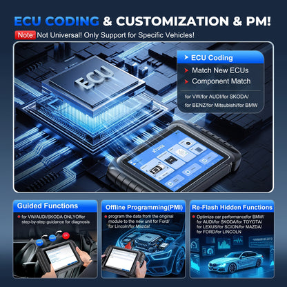 Autodiagnoseapparaat – Auto Scanner – Diagnose Tool – Foutcode Lezer – Autoscanner – 8 Inch Touchscreen – 38+ Servicefuncties – Online ECU Codering