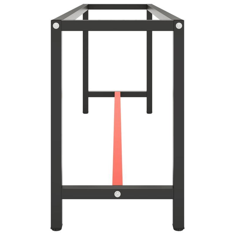 Werkbank – Werktafel – Werkplek – Werkstation – Werkblad – Metaal – Mat Zwart Rood – 210x50x79 cm – Robuust & Stabiel - QUORE