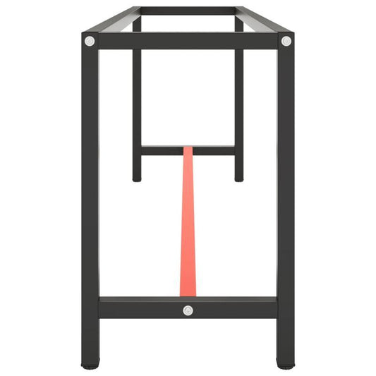 Werkbank – Werktafel – Werkplek – Werkstation – Werkblad – Metaal – Mat Zwart Rood – 210x50x79 cm – Robuust & Stabiel - QUORE