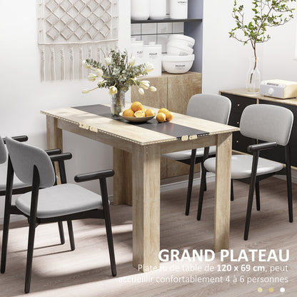 Eettafel – Tafel – Dinertafel – Keukentafel – Ruimtebesparende Tafel – Modern Design – Groot 120x69x75 cm – Zwart & Natuurlijk