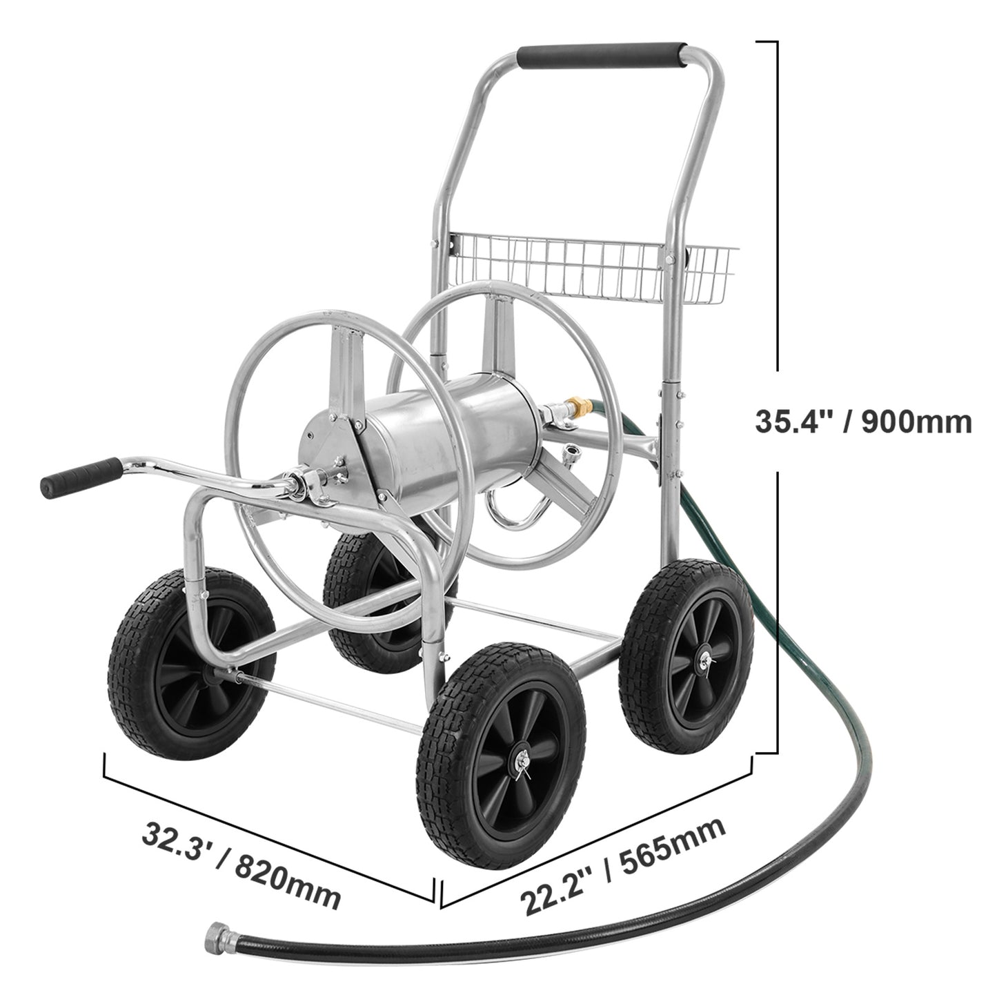 Tuinslangwagen – Slangenwagen – Tuinslanghouder – Slangrek – Hogedrukslangwagen – 250 ft Capaciteit – Weerbestendig Stalen Frame