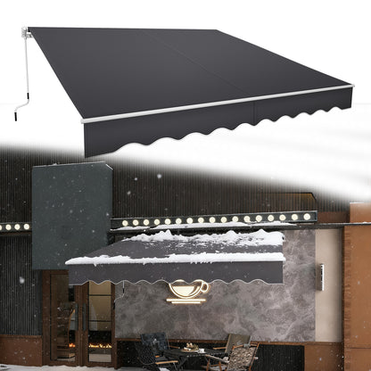 Uitschuifbare Zonwering – Balkonzonwering – Knikarmscherm – Handbediende Zonnescherm – Terraszonwering – Afmeting 250x200 cm – Aluminium Frame – Duurzaam Polyester Doek