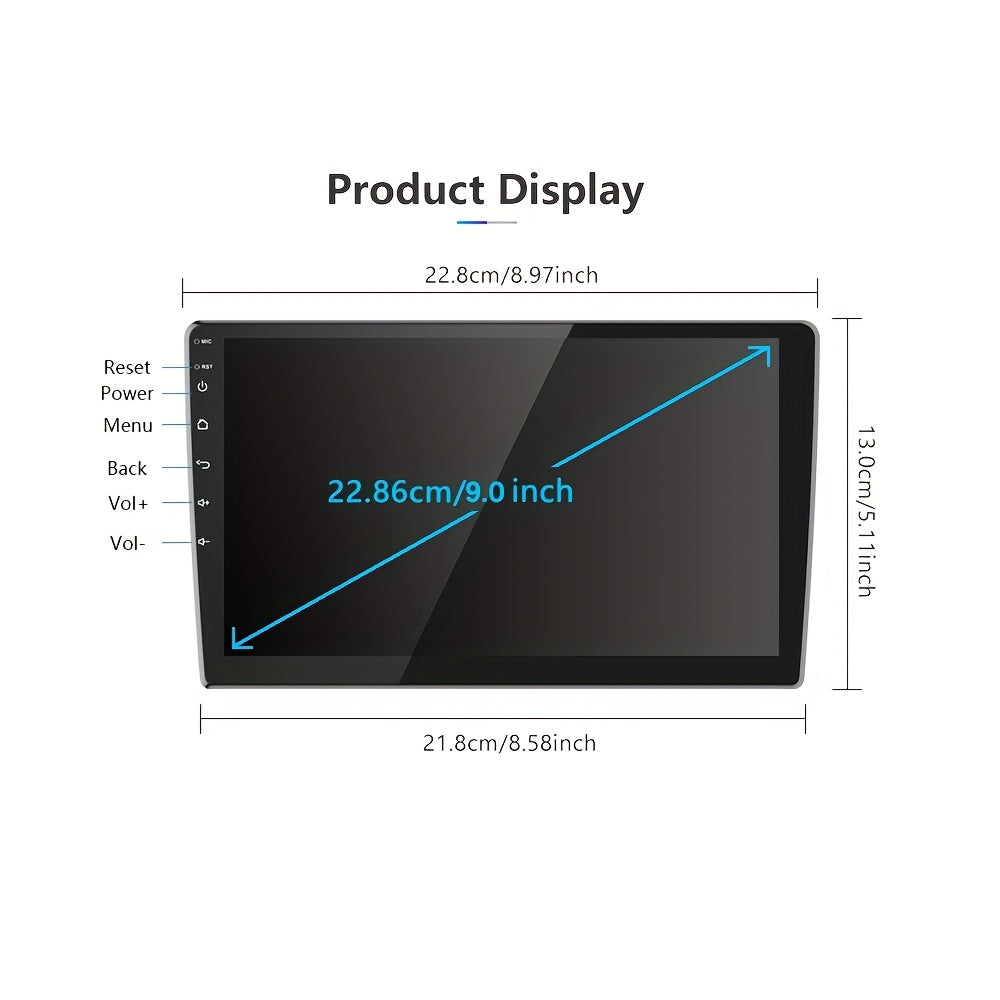 Touchscreen Radio – Multimediaspeler – Autostereo – GPS Navigatie – Android Auto – 9-Inch HD Scherm – Draadloos CarPlay & AHD Achteruitrijcamera met DVR