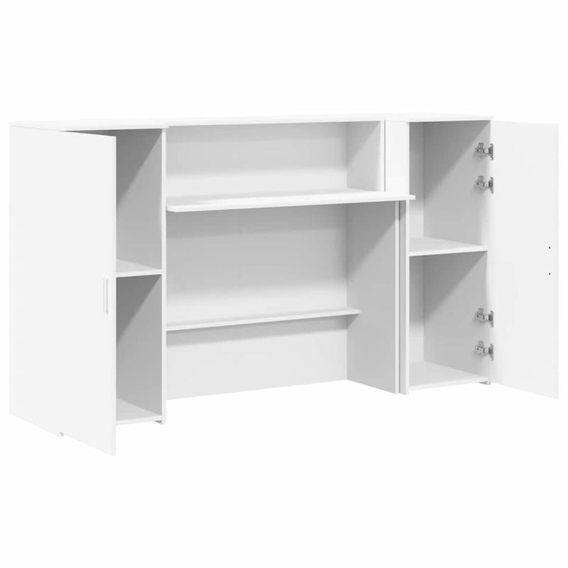Receptiebalie – Balie – Ontvangstbalie – Ontvangsttafel – Balie Wit – Houten Constructie – Groot Werkblad 180x50 cm