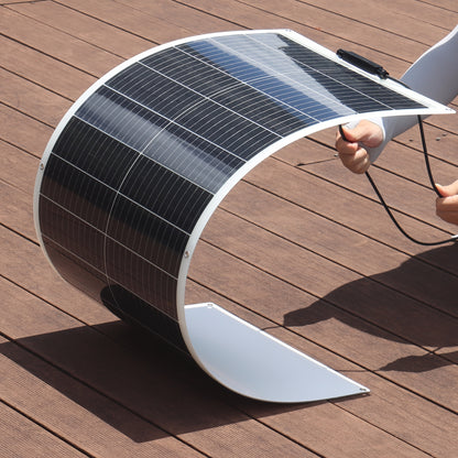 Flexibel Zonnepaneel – Zonnecel Paneel – Zonne-energie Paneel – Solar Panel Set – Camping Zonnepaneel – 2x100W Monokristallijn – Lichtgewicht En Weerbestendig