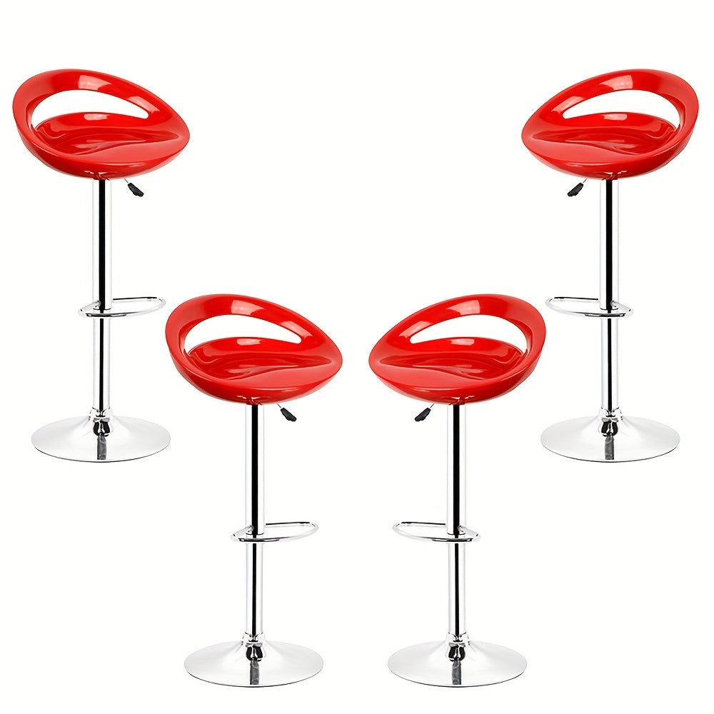 Barkrukken – Barstoelen – Krukken – Keukenstoelen – Zithulp – Verstelbare Hoogte – 360° Draaibaar – Set Van 4 – Chroom Metalen Poten – Kunststof Zitting – Ruimtebesparend Ontwerp