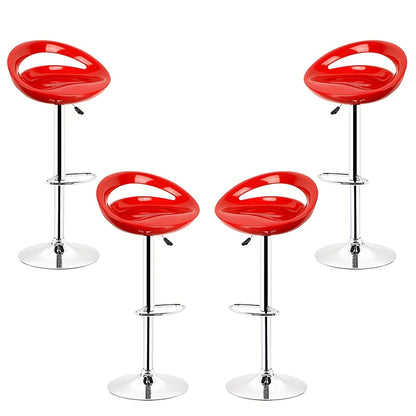 Barkrukken – Barstoelen – Krukken – Keukenstoelen – Zithulp – Verstelbare Hoogte – 360° Draaibaar – Set Van 4 – Chroom Metalen Poten – Kunststof Zitting – Ruimtebesparend Ontwerp