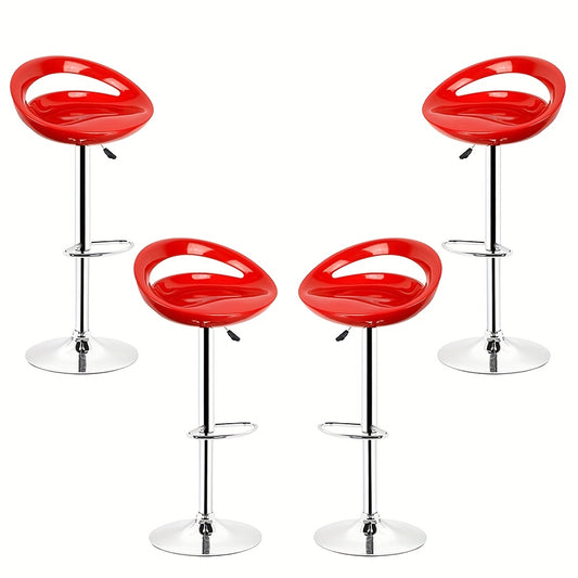 Barkrukken – Barstoelen – Krukken – Keukenstoelen – Zithulp – Verstelbare Hoogte – 360° Draaibaar – Set Van 4 – Chroom Metalen Poten – Kunststof Zitting – Ruimtebesparend Ontwerp