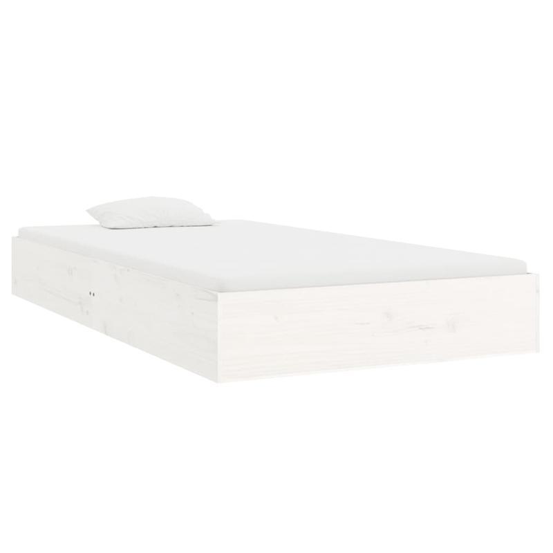 Contemporary White Wooden Bed Frame - 100x200cm Removable & Durable Solid Wood, High-Quality Easy Assembly, No Power Needed for Small Spaces, Bedroom Furniture, Minimalist Design, Durable Construction