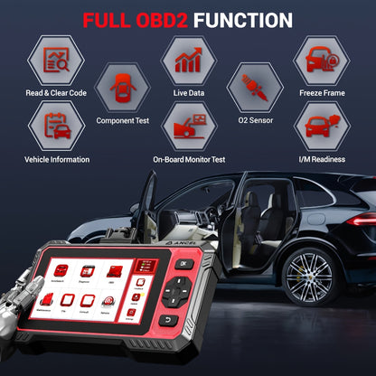Autodiagnose Scanner – OBD2 Diagnosetool – Foutcode Lezer – Auto Scanner – Uitleesapparaat – 6,2” Touchscreen – 14+ Resetfuncties & Bi-Directionele Actieve Test