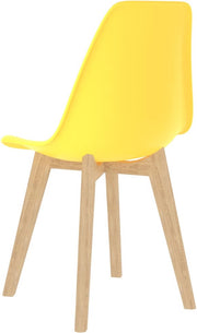 Eetkamerstoelen - 6 stuks - Kunststof - Geel Eetkamerstoelen - Keukenstoelen - Gel Stoelen - Houten Stoelen - Comfortabele Stoelen - Geel