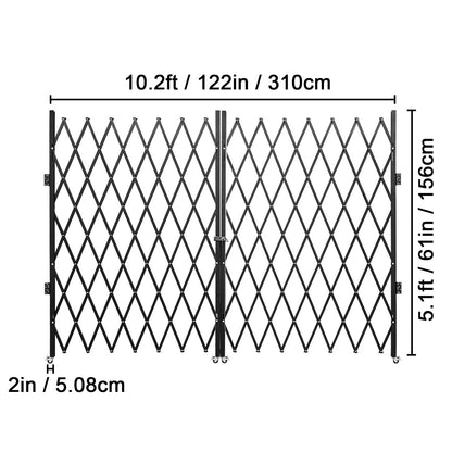 Dubbele Vouwdeur – Vouwdeur Security Gate – Schaarpoort – Rolpoort – Veiligheidspoort – Zwaar Gepoedercoat Staal – 155x310 cm Groot