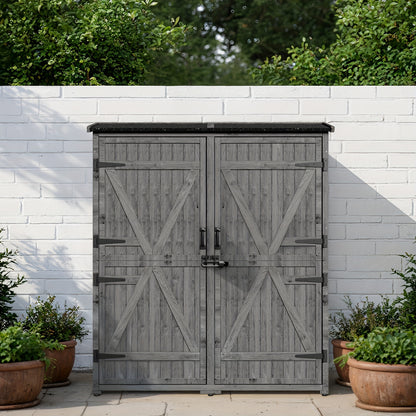 Tuinhuisje – Tuinschuur – Buitenberging – Opslagschuur – Berging – Hout – Dubbele Deuren – Twee Uitneembare Planken