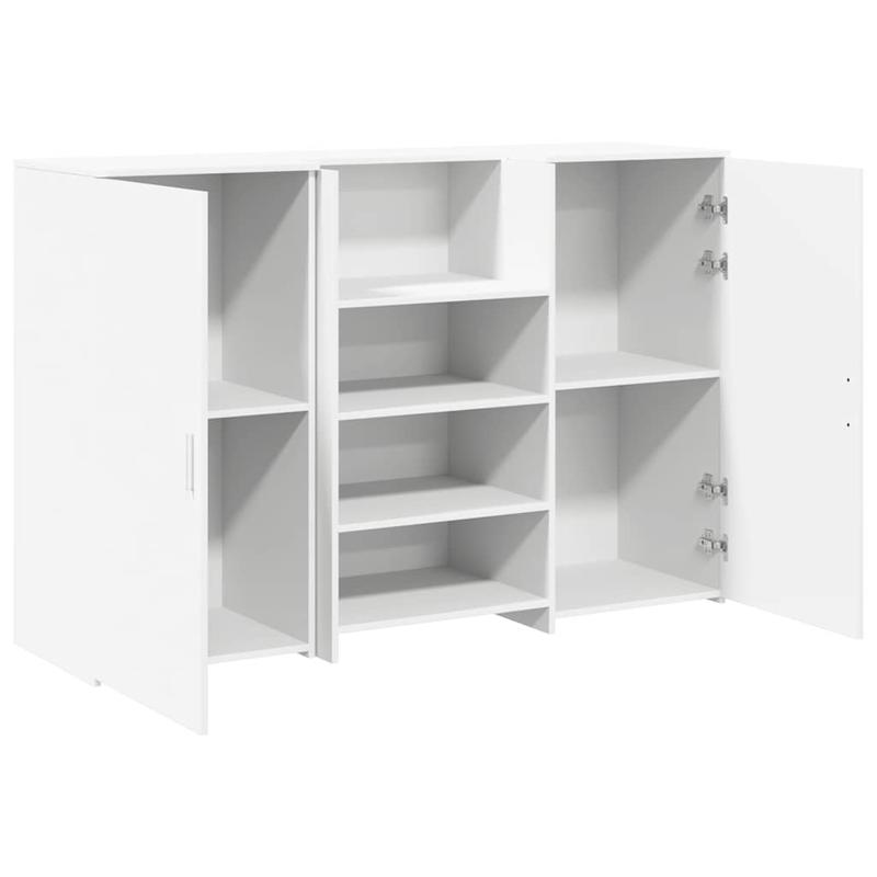 Balie – Receptiebalie – Werkplek – Ontvangstbalie – Balie Meubel – Wit – Modern – Opbergruimte – Ruim Werkblad 155x50 cm – Stevig Houten Design