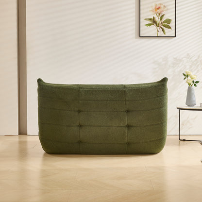 Relaxation Armchair Sofas with Removable Backrest And Seat Cushions, Lazy Sofa Indoor Seat Cushions with Comfortable, Extra Thick Padding for Bedroom, Living Room, White, Green.