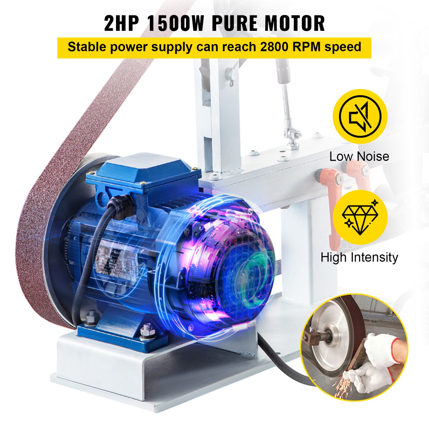 Bandschuurmachine – Bandschuurapparaat – Schuurmachine – Slijpmachine – Schuurbandmachine – 1500W Motor – Variabele Snelheid 0-2800 RPM