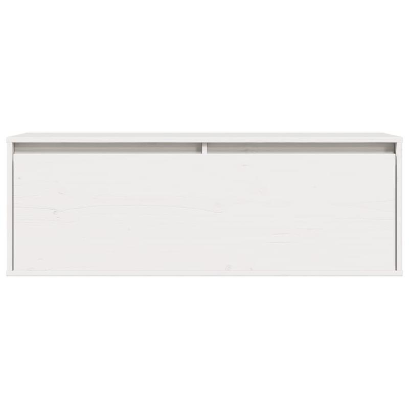 Modern European Style Solid Pine Wood Wall Shelf & Storage Cabinet - White 100x30x35cm, Wall-Mounted Space-Saving Organizer for Living Room, Bedroom, Home Office (Free Shipping), Storage Furniture, Sleek European Design, Smoo