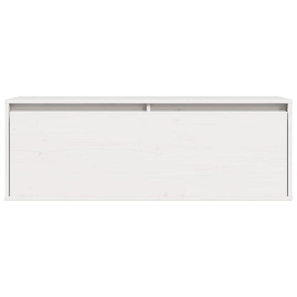Modern European Style Solid Pine Wood Wall Shelf & Storage Cabinet - White 100x30x35cm, Wall-Mounted Space-Saving Organizer for Living Room, Bedroom, Home Office (Free Shipping), Storage Furniture, Sleek European Design, Smoo