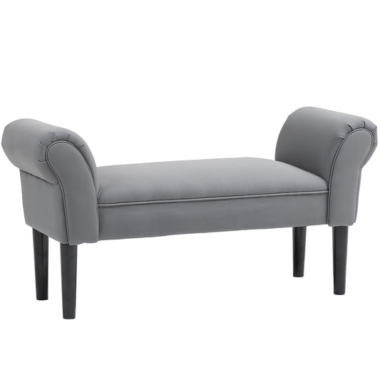 Opbergbank – Opbergbank – Zitbank – Bedbank – Opbergmeubel – Stevige Constructie – Zacht Zitkussen – Antraciet Grijs – 102x36x51 cm