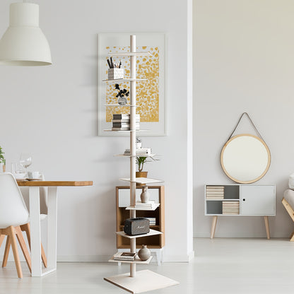 Boekenkast – Boekenrek – Vakkenkast – Opbergkast – Stellingkast – 9-laags – Draaibaar Met Metalen Frame – Smal Hoog Design