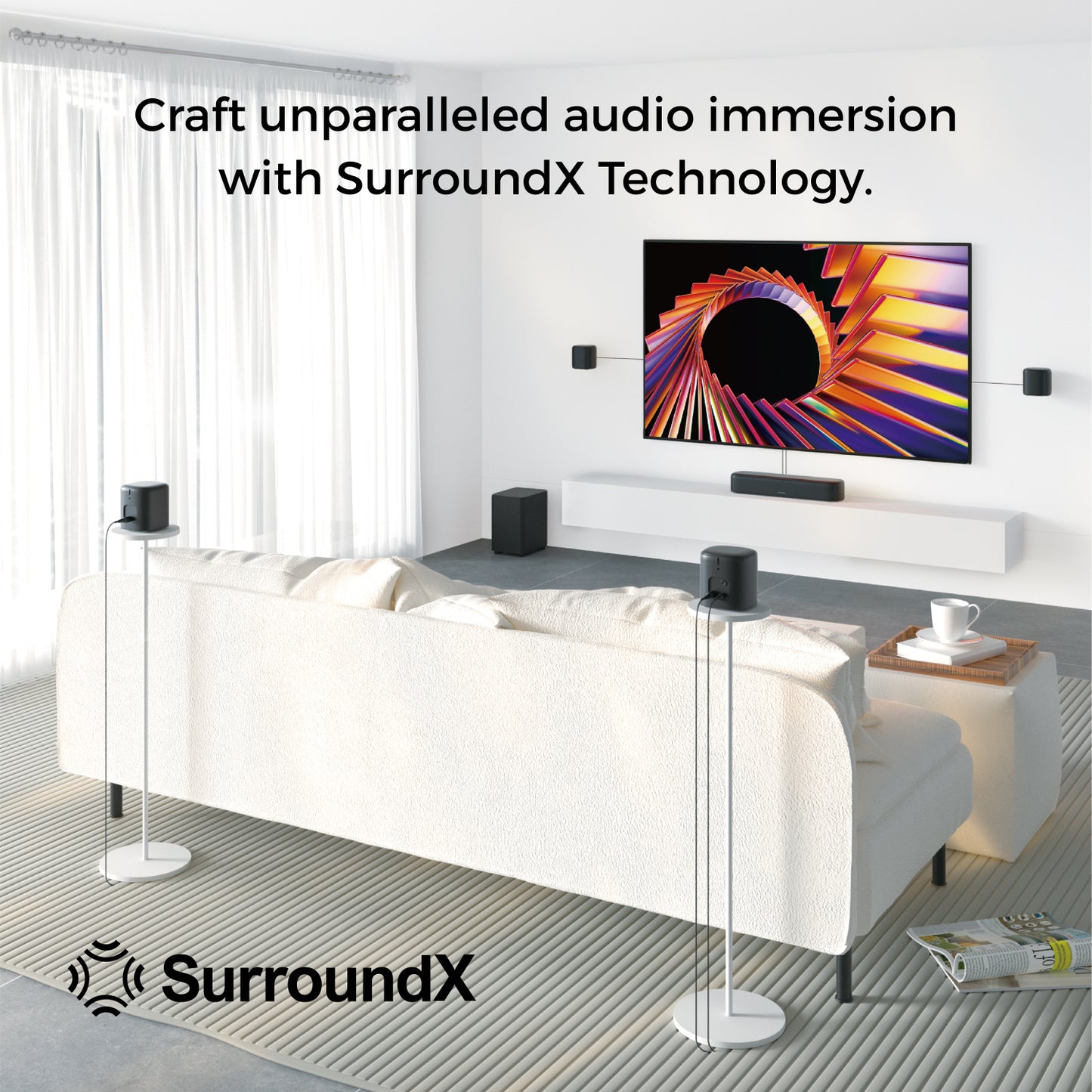 Soundbar – Virtual Surround Soundbar – Home Cinema Speaker – 7.1 Kanaals Soundbar – Bluetooth Speaker – 330W Piekkracht – Draadloze App-Bediening