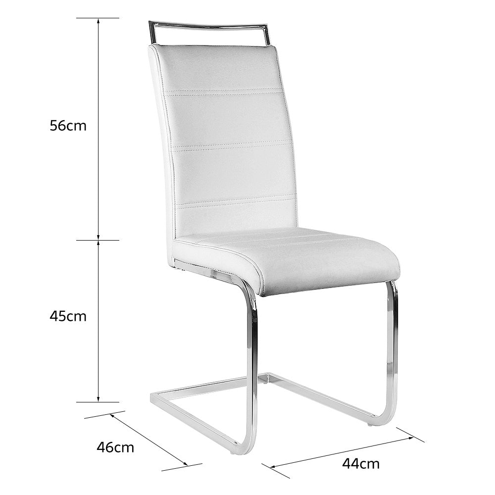 Eetkamerstoel – Stoel – Kuipstoel – Eettafelstoel – Zithoekstoel – Ergonomisch Ontwerp – Duurzaam Kunststof – Set Van 2 – Wit – Vierpanelen Rugleuning