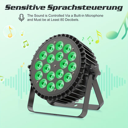 RGBW LED PAR Spotlights – DJ Verlichting – Podiumlampen – Discolampen – Stage Lights – Set van 4 – 270W Krachtige RGBW LEDs – Multi-mode DMX Bediening