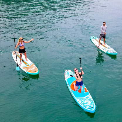 Stand Up Paddle Board – SUP Board – Inflatable Paddleboard – Surfboard – Watersportboard – Wood Grain Kleur – 360 cm Lang – Draagkracht 222 kg
