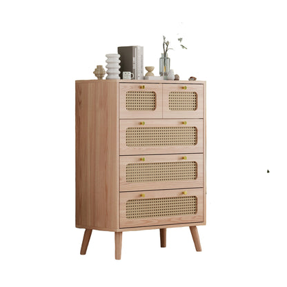 Ladekast – Ladenkast – Kommode – Opbergkast – Dressoir – 5 Lades – MDF Hout – Compact 60x34x91 cm – Natuurlijke Houtkleur