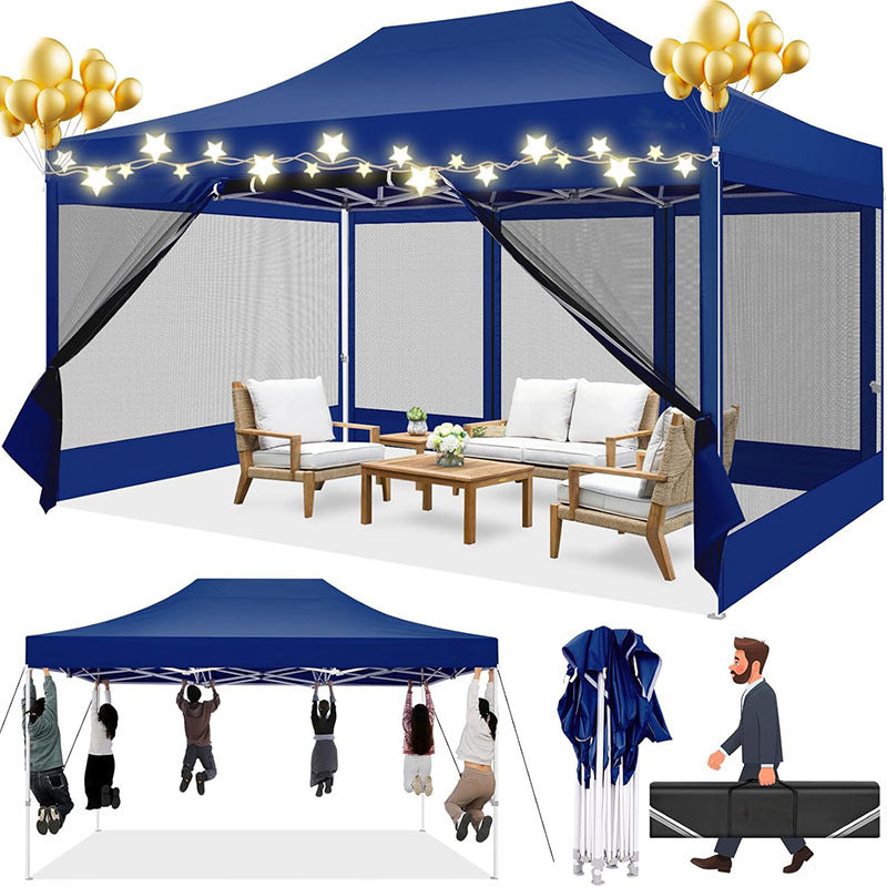 Pop-up Tent – Vouwtent – Partytent – Evenemententent – Campingtent – 3,05x4,57 Meter – 4 Afneembare Mesh Zijwanden – Ventilatie En Koel