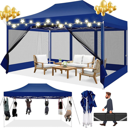 Pop-up Tent – Vouwtent – Partytent – Evenemententent – Campingtent – 3,05x4,57 Meter – 4 Afneembare Mesh Zijwanden – Ventilatie En Koel
