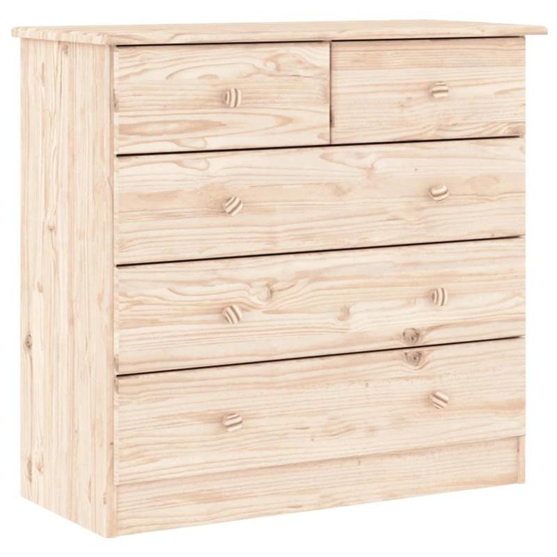 Large Capacity Modern Solid Pine Wood Chest of Drawers - Heavy-Duty Lockable Storage Cabinet with 6-Slot Organizer (Expandable Shelves/Drawers), Minimalist -Standing Unit for Bedroom, Living Room, Office - Assembly Required (