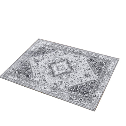 Vloerkleed – Tapijt – Lopertapijt – Speeltapijt – Antislipkleed – Laagpolig – Machinewasbaar – Lichtgewicht – Bohemian Vintage Grijs