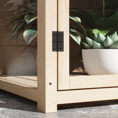 Kweekkast – Kweekbak – Broeikas – Moestuinbak – Kweekkas – Houten Kas Met Dubbele Deuren – Verstelbaar Dak – 103x61x103 cm – Natuurlijke Houtconstructie