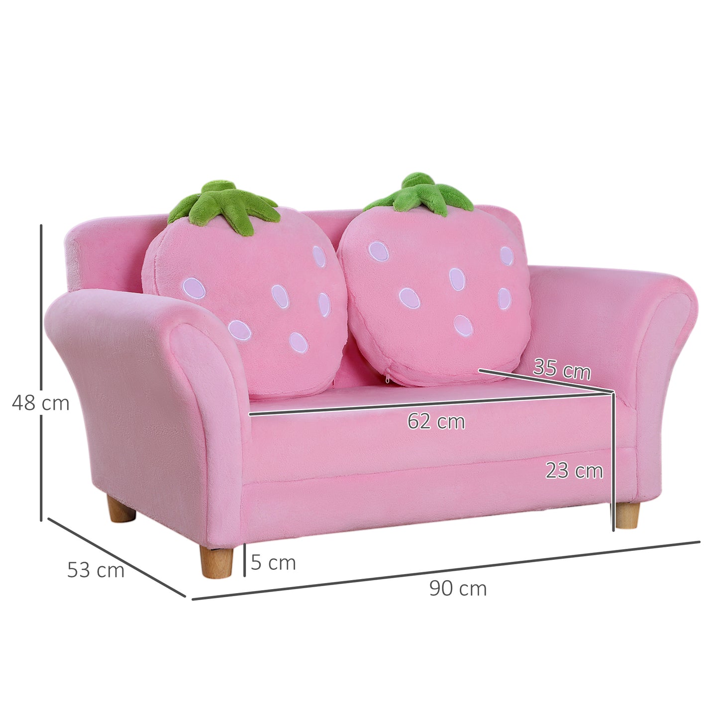 Kinderfauteuiltje – Kinderstoel – Kinderbankje – Zitzak Kind – Speelstoel – Roze Coral Fleece – Stevige Houten Poten – Comfortabele Foam Vulling