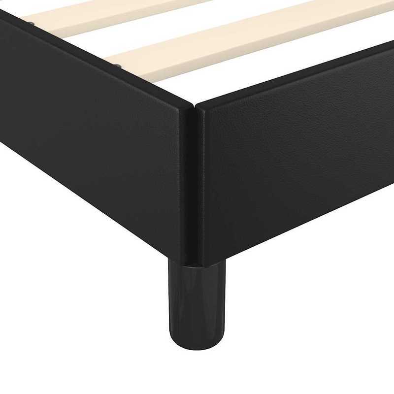 Bedframe – Bedbodem – Bedbank – Ledikant – Slaapbank – Zwart – 140x190 cm – Kunstleer