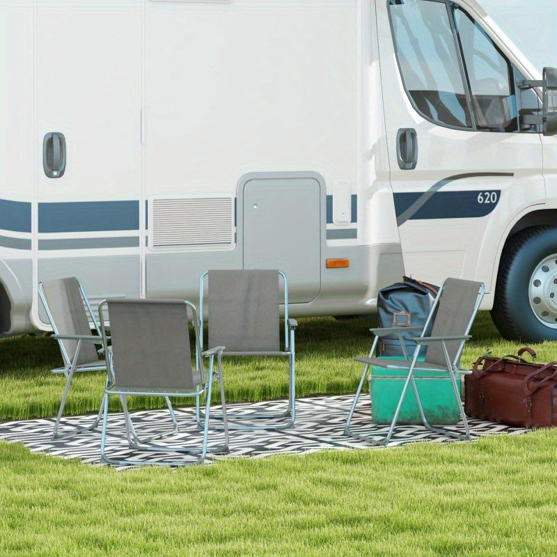 Opvouwbare Tuinstoelen – Klapstoelen – Campingstoelen – Balkontoelen – Lichtgewicht Stalen Frame – Ademend Oxford-Materiaal