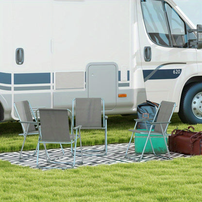Opvouwbare Tuinstoelen – Klapstoelen – Campingstoelen – Balkontoelen – Lichtgewicht Stalen Frame – Ademend Oxford-Materiaal