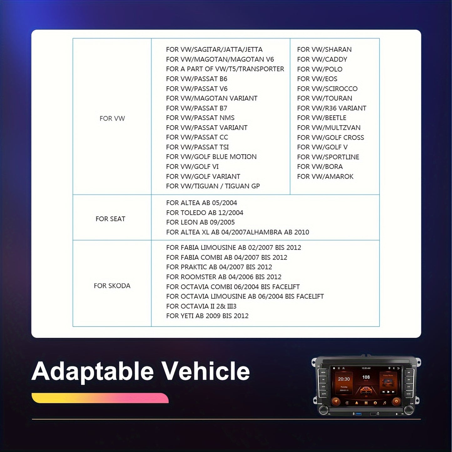 Android Autoradio – Multimedia Radio – Auto Muziekspeler – Navigatiesysteem – Touchscreen Stereo – 7 Inch HD IPS Scherm – Draadloze CarPlay & Achteruitrijcamera