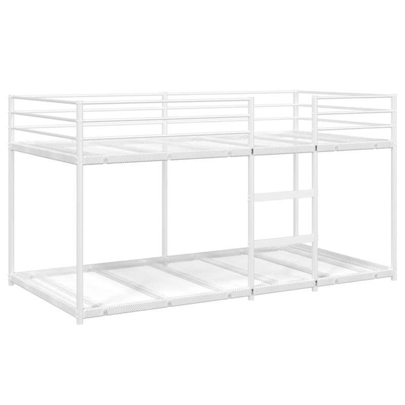 Stapelbed Zonder Matras – Hoogslaper – Kinderbed – Bunkbed – Halfhoogslaper – Stalen Frame – Wit – Afmeting 75x190 cm