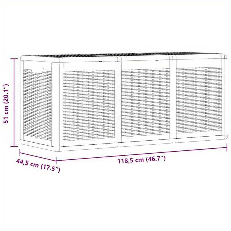Opbergbox Tuin – Tuinkussenbox – Tuinkist – Tuinopbergkist – Opbergkist Tuin – 270 Liter – Weerbestendig PP-Rattan