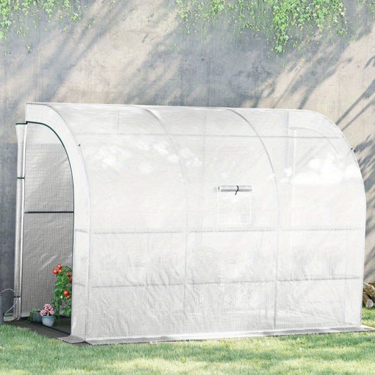 Kweektent – Growtent – Growbox – Plantenkas – Kweekkast – Stevig Stalen Frame – 300x150x213 cm – Winterbestendige Transparante Folie – Wit