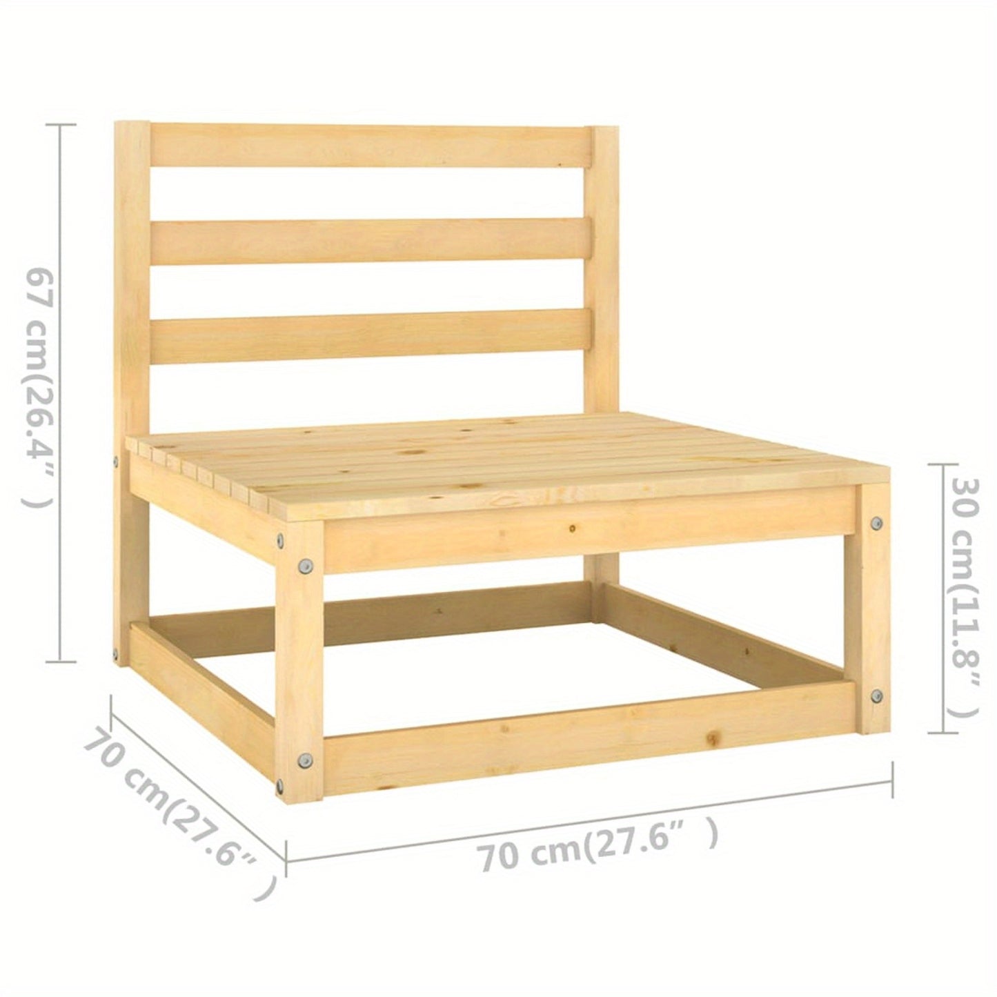 Loungeset – Tuinset – Loungesofa – Buitenmeubel – Balkonset – Houten Frame – Zwarte Comfortabele Kussens