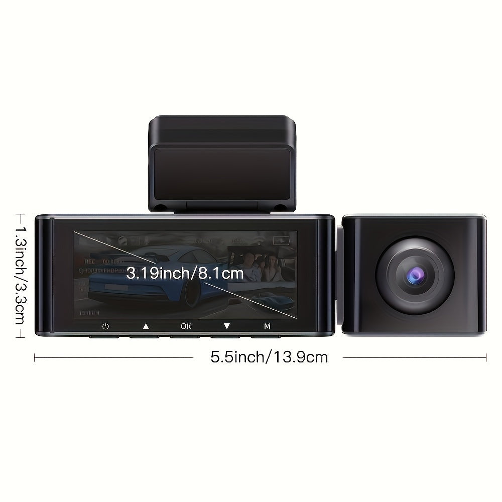 Dashcam 4K – Auto Camera – Dashboard Camera – Reiscamera – Zwarte Dubbele Lens – 4K UHD Video – GPS & WiFi Connectiviteit