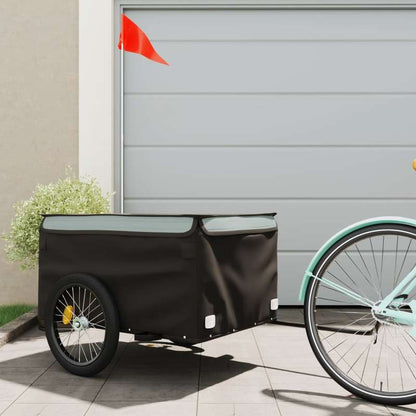 Grey-Black Iron Trailer 45 Kg for Bikes: Reinforced Iron Frame, Guaranteed Stability. Classic Shades Combining Style And Practicality, Quick Attachment for Instant Mounting. Foldable for Easy Storage, Transports Camping Equip