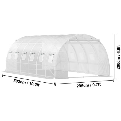 Kweekkas – Tuinkas – Broeikas – Tunnelkas – Kas – Gegalvaniseerd Stalen Frame – Waterdichte PE-Folie – 6x3x2 Meter – Optimale Ventilatie