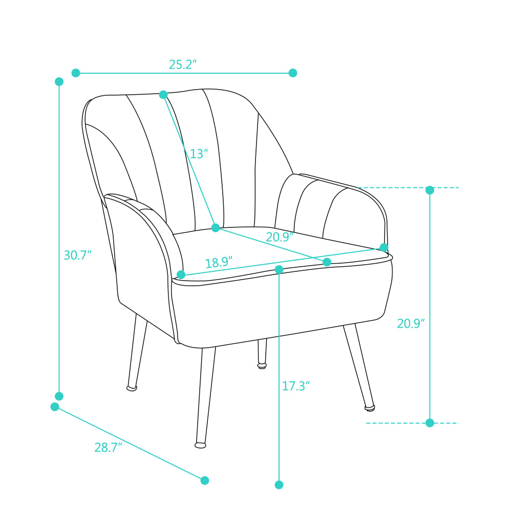 Leisure Fauteuil – Relaxstoel – Velvet Stoel – Leesstoel – Zitsfauteuil – Donkerblauw – Zacht Velvet – Compact Ontwerp
